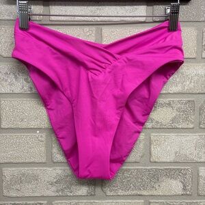 BECCA Pink Flambé High Waist Bikini Bottom M